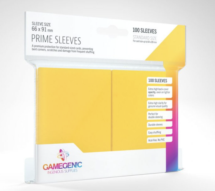 GameGenic - Prime Sleeves: 66mm x 91mm Yellow (100)