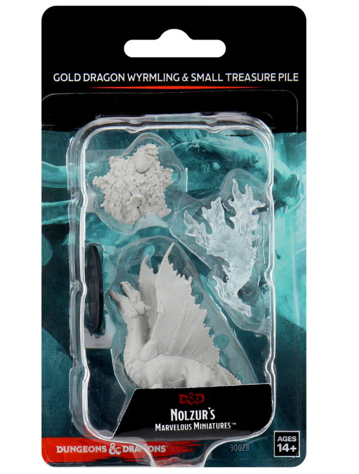 D&D Nolzur's Marvelous Miniatures: Gold Dragon Wyrmling & Small Treasure Pile