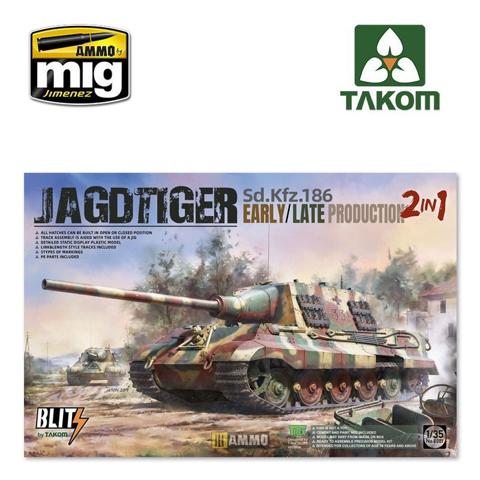 Takom - 1/35 Sd.Kfz.186 Jagdtiger Early/ Late Production (2 in 1)