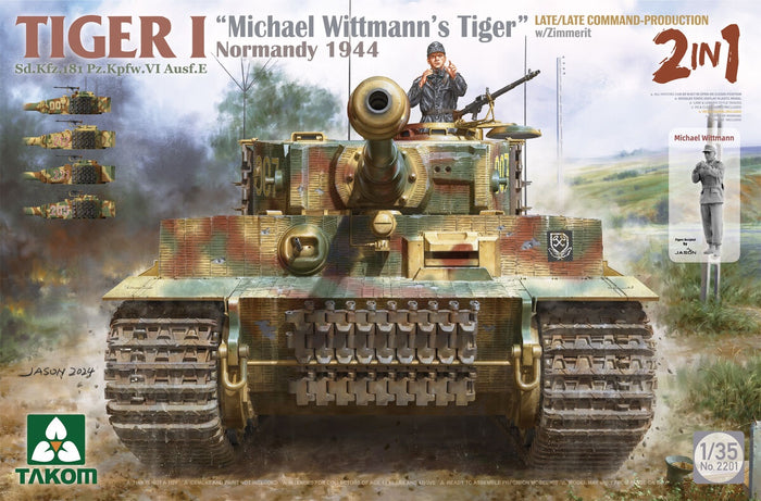 Takom - 1/35 Tiger I  Sd.Kfz.181 Pz.Kpfw.VI Ausf.E ‚ÄúMichael Wittmann's Tiger" Normandy 1944(2 in 1)