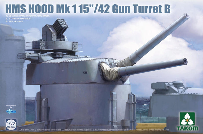 Takom - 1/72 HMS HOOD Mk1 15"/42 Gun Turret B