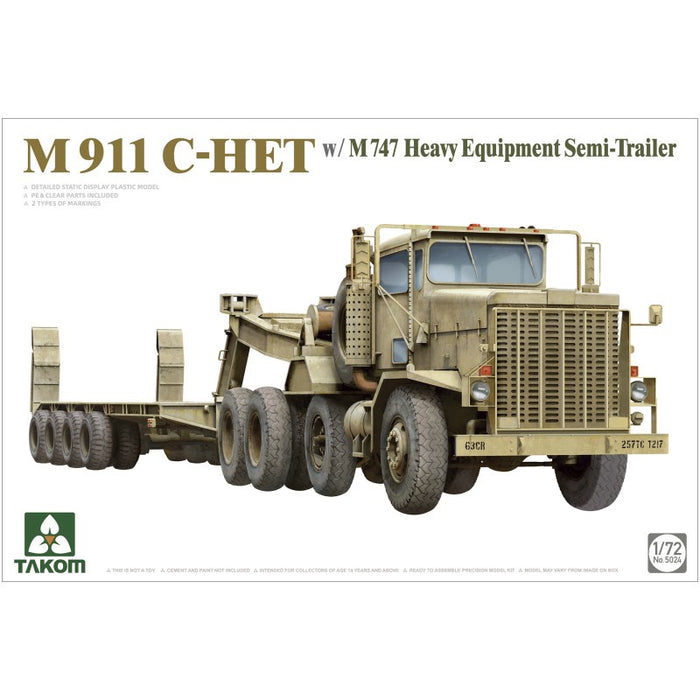 Takom - 1/72 M911 C-HET w/ M747 Heavy Equipment Semi-Trailer