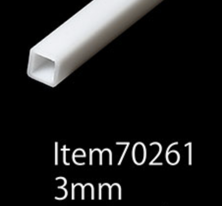 Tamiya - Plastic Beams 3mm Square Tube (5)