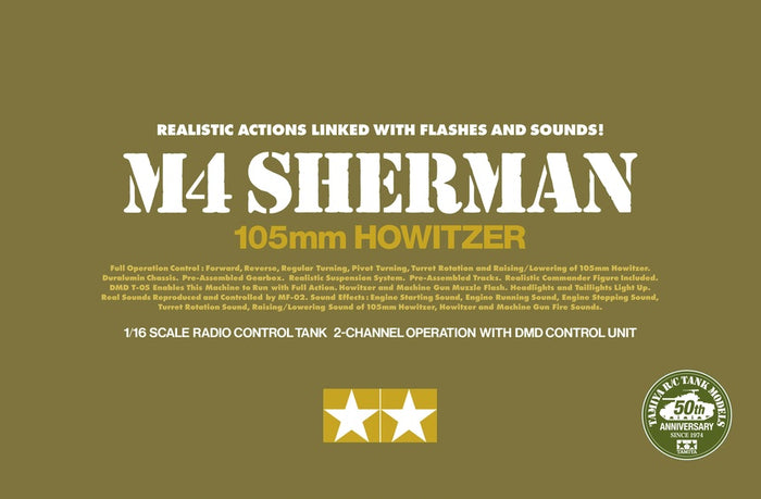 Tamiya - R/C M4 Sherman 105mm Howitzer Full-Option