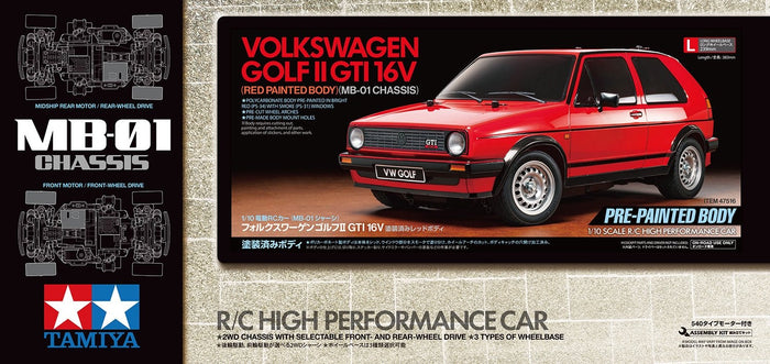 Tamiya - R/C VW Golf II GTI 16V PB Red (MB01) w/ESC