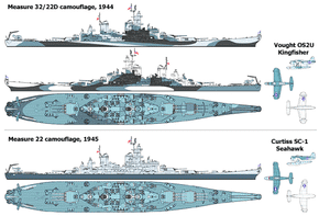 Painting scheme of the Tamiya - 1/700 US Battleship Missouri