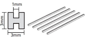 Tamiya - Clear Plastic Beams 3mm H-Shaped (5pcs)