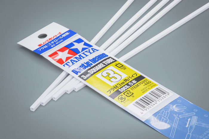 Tamiya - Plastic Beams 3mm Square Tube (5)