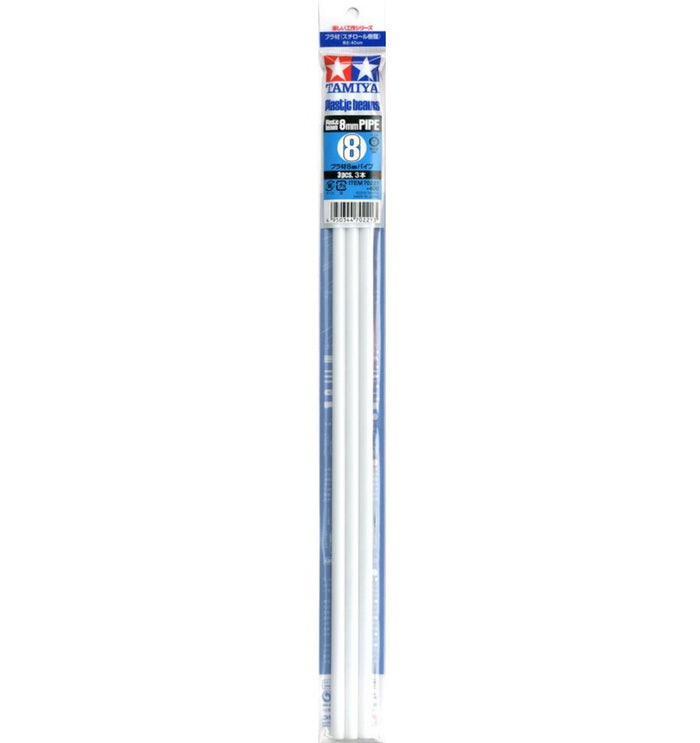 Tamiya - Plastic Beams 8mm Pipe (3pcs)