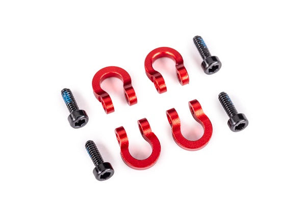 Traxxas - 9734R - Bumper D-rings Front or Rear (Red-anodized x4) (TRX-4M)