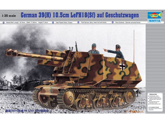 Trumpeter - 1/35 German 39(H) 10.5cm LeFH18(Sf) auf Geschutzwagen