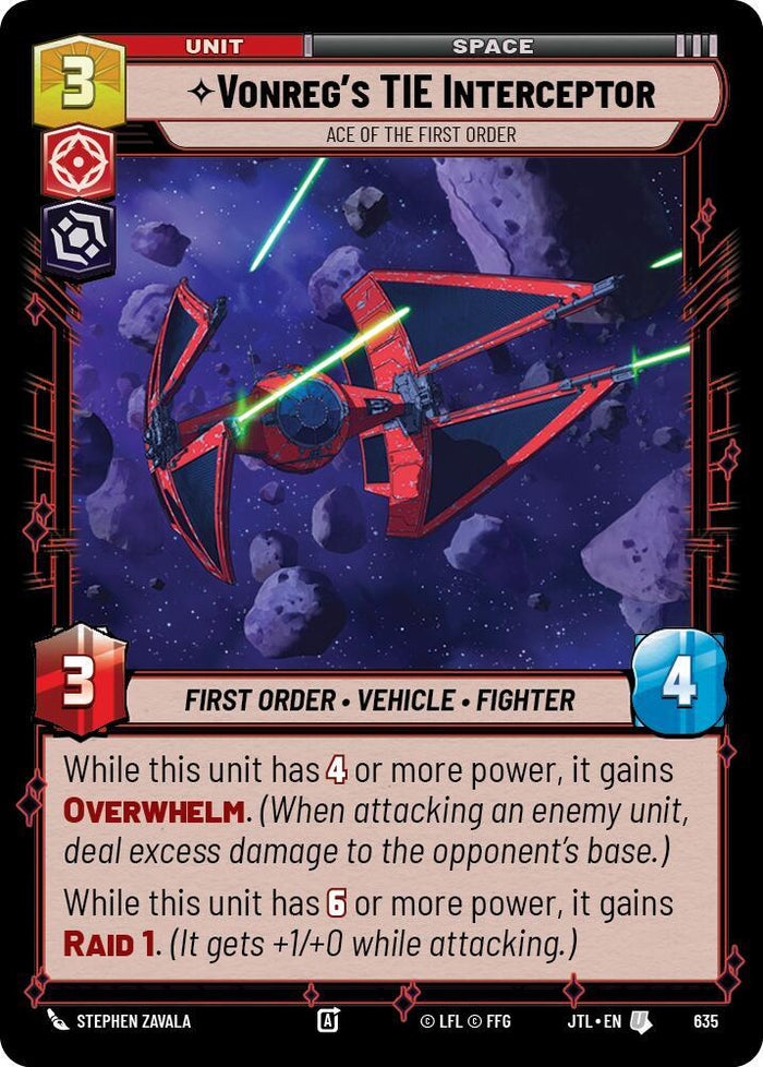 SWU - Vonreg's TIE Interceptor - Ace of the First Order  (635) (Foil)