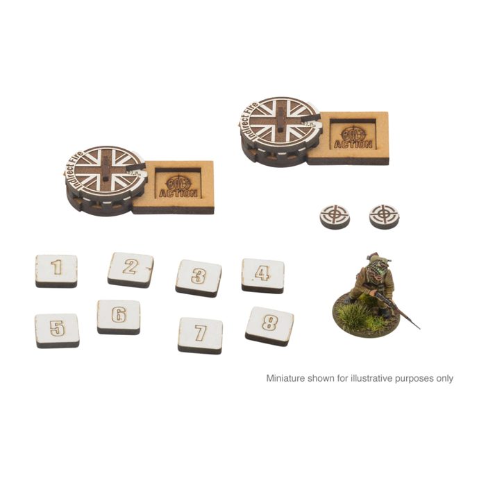 Warlord - Bolt Action  Artillery Zeroing In Markers - Great Britain (MDF)