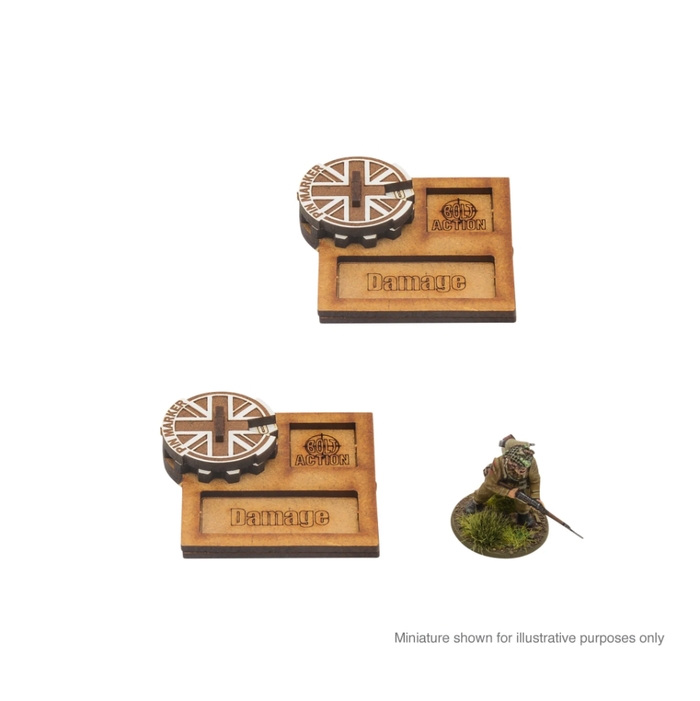 Warlord - Bolt Action  Vehicle Pin Markers - Great Britain (MDF)