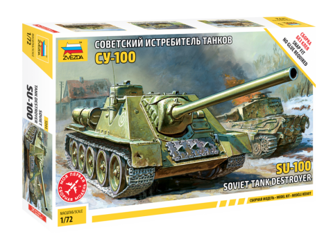 Zvezda - 1/72 SU-100 Soviet Tank Destroyer (Snap Kit)