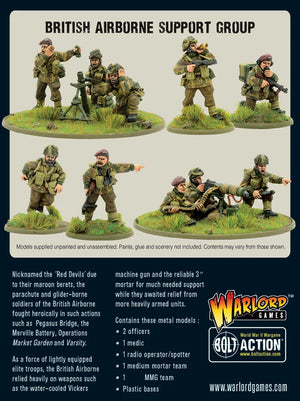 Warlord - Bolt Action: British Airborne Support Group (HQ & Mortar & MMG) (Metal)