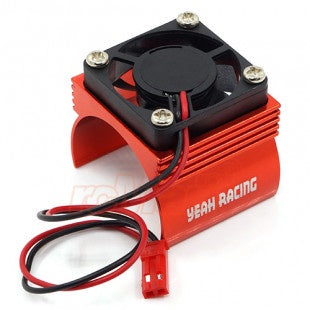 Yeah Racing - Alum 540 Motor Heat Sink w/ Cooling Fan (Red)
