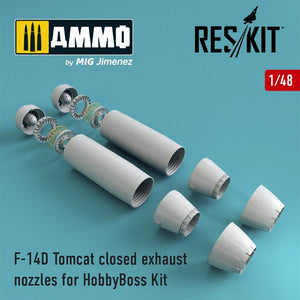 Reskit - 1/48 F-14D Tomcat Closed Exhaust Nozzles for HobbyBoss Kit (RSU48-0072)
