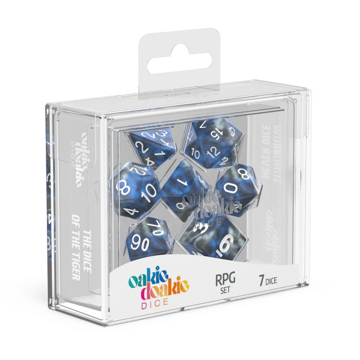 Oakie Doakie Dice - RPG Set GemiDice Liquid Steel (7)