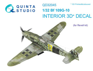 Quinta Studio QD32045 - 1/32 Bf 109G-10  3D-Coloured Interior (for Revell)