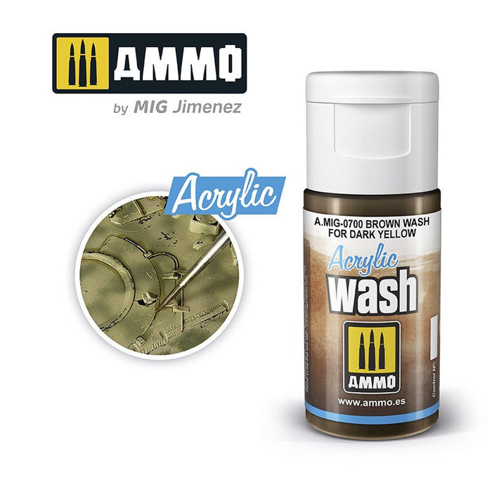 AMMO - 0700 Acrylic WASH Brown Wash for Dark Yellow