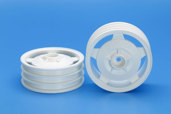 Tamiya - 2WD Buggy Front Star-Dished Wheels (Hex Hub, White)