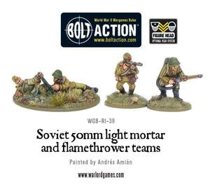 Warlord - Bolt Action  Soviet Army 50mm light mortar and Flamethrower teams