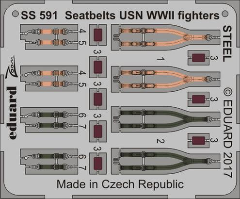 Eduard - 1/72 Seatbelts USN WWII fighters STEEL (Color Photo-etched) SS591