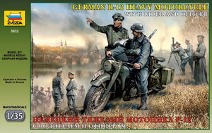 Zvezda - 1/35 German R-12 Heavy Motorcycle w/ Rider and Officer