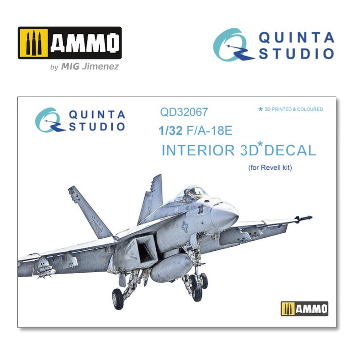 Quinta Studio QD32067 - 1/32 F/A-18E  3D-coloured Interior (for Revell)