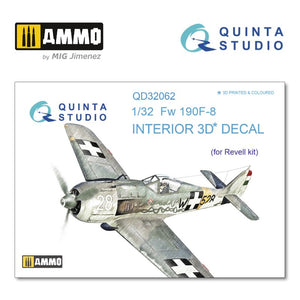 Quinta Studio QD32062 - 1/32 Fw 190F-8  3D-coloured Interior (for Revell)