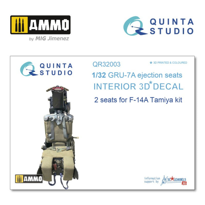 Quinta Studio QR32003 - 1/32 GRU-7A ejection seats for F-14A (2pcs) (for Tamiya)