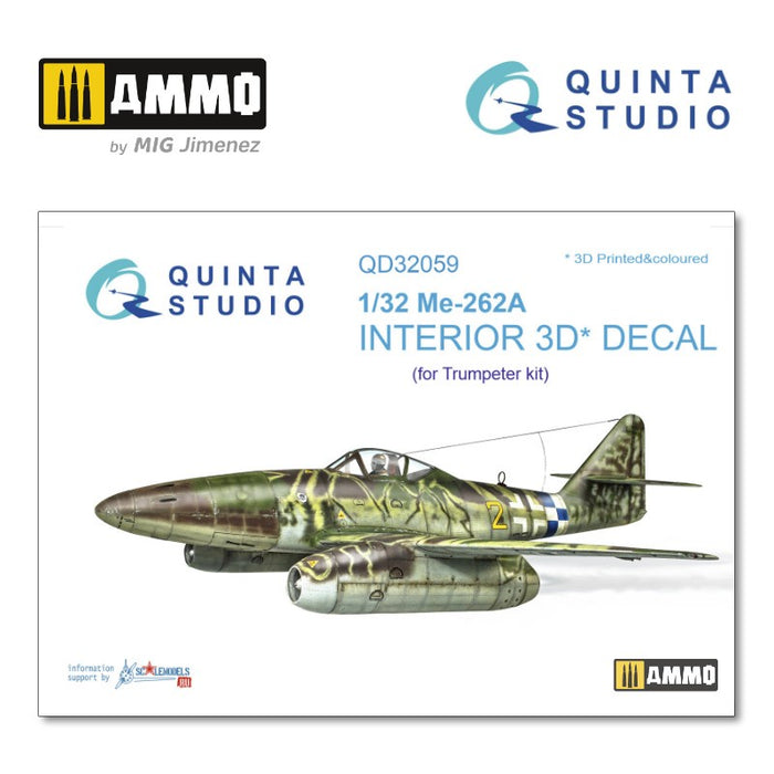 Quinta Studio QD32059 - 1/32 Me-262A  3D-coloured Interior (for Trumpeter)