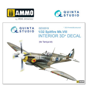 Quinta Studio QD32019 - 1/32 Spitfire Mk.VIII 3D-Coloured Interior (for Tamiya kit)