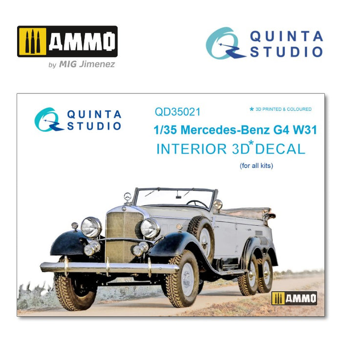 Quinta Studio QD35021 - 1/35 Mercedes-Benz G4 W31 3D-Coloured Interior (for all kit)