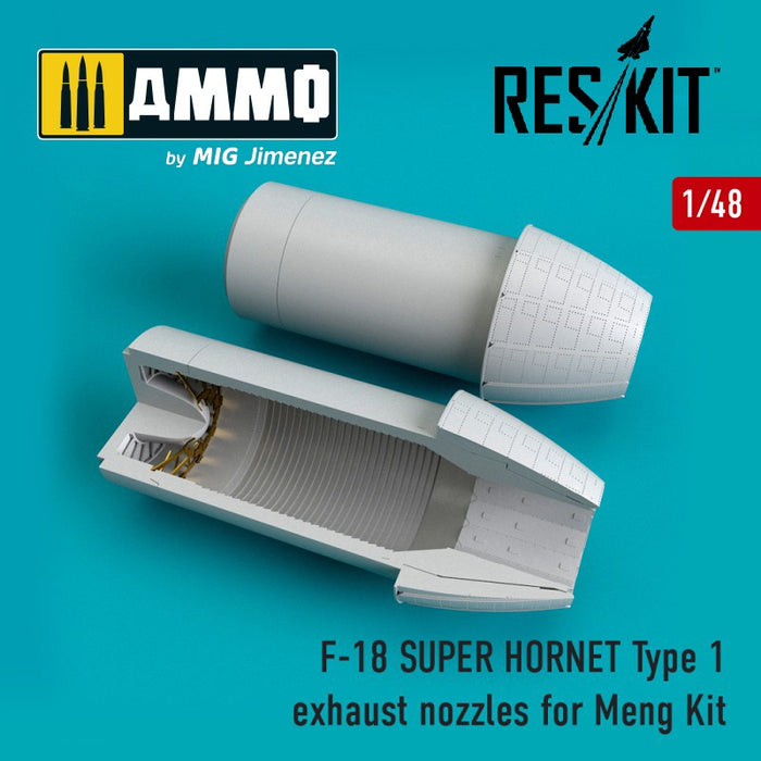 Reskit - 1/48 F-18 SUPER HORNET Type 1 Exhaust Nozzles for MENG Kit (RSU48-0149)