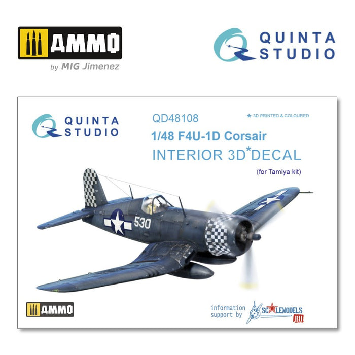 Quinta Studio QD48108 - 1/48 F4U-1D 3D-Coloured Interior (for Tamiya kit)