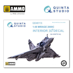 Quinta Studio QD48113 - 1/48 Mirage 2000C 3D-Coloured Interior (for Kinetic kit)
