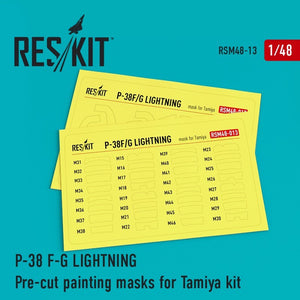 Reskit - 1/48 P-38 F/G Lightning Pre-Cut Masks for Tamiya Kit (RSM48-0013)