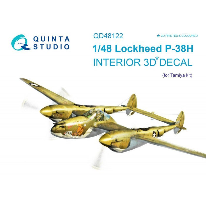Quinta Studio QD48122 - 1/48 P-38H 3D-Coloured Interior (for Tamiya kit)