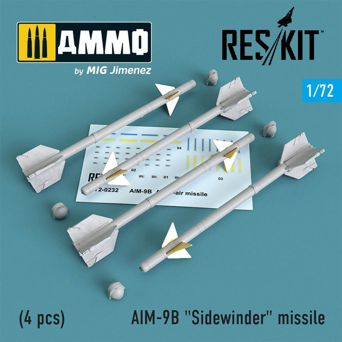 Reskit - 1/72 AIM-9B "Sidewinder" missile (4 pcs) (RS72-0232)