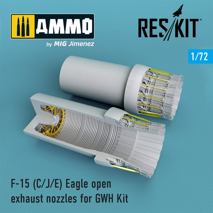 Reskit - 1/72 F-15C/J/E Eagle Open Exhaust Nozzles Late Version for GWH Kit (RSU72-97)