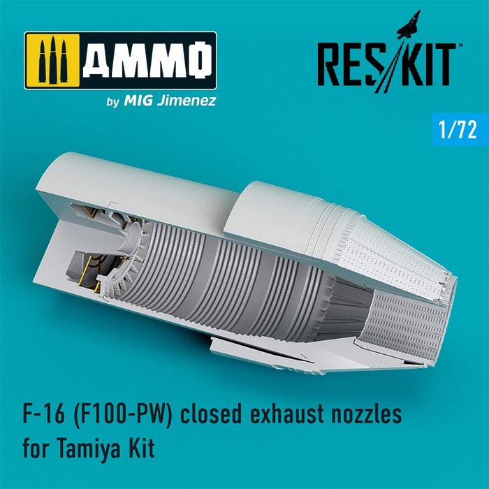 Reskit - 1/72 F-16 (F100-PW) closed Exhaust Nozzles for Tamiya Kit (RSU72-0126)