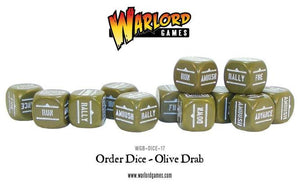 Warlord - Bolt Action Orders Dice - Olive Drab (12)