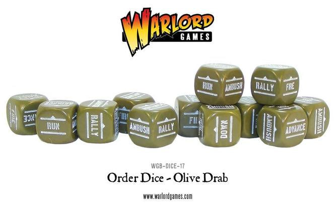 Warlord - Bolt Action Orders Dice - Olive Drab (12)
