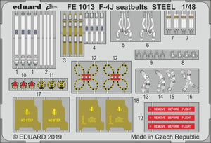 Eduard - 1/48 F-4J Seatbelts STEEL (Color Photo-etched)(for Academy) FE1013