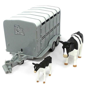 Tomy - 1/16 Big Farm Cattle Trailer With Cows