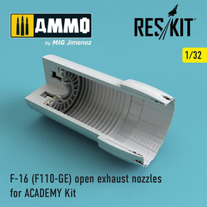 Reskit - 1/32 F-16 (F110-GE) Open Exhaust Nozzles for ACADEMY Kit (RSU32-0031)