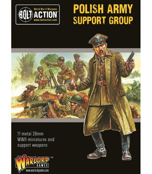 Warlord - Bolt Action  Polish Army Support Group (HQ Mortar & MMG)