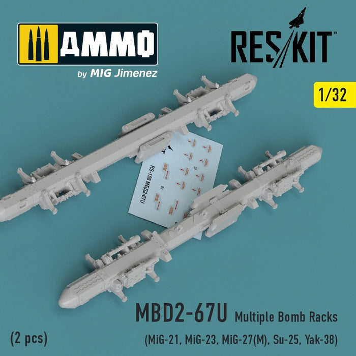 Reskit - 1/32 MBD2-67U Multiple Bomb Racks (2pcs)(RS32-0158)